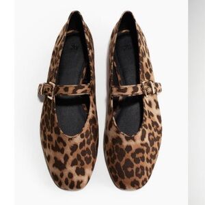 H&M Leopard Print Mary Jane Flats